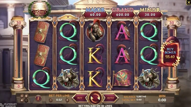 Ancient Rome Deluxe AI - quá trình chơi với hàng thắng cược
